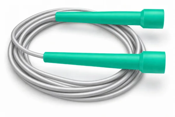 skip-hop reward skipping rope: adjustable grey rope with green handles, given to pupils as an award